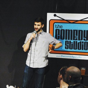 Matt performing stand-up at The Comedy Studio in Boston.
